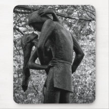 Central Park Autumn: Romeo & Juliet Statue 01 B&W Mouse Mat