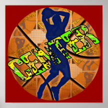 Centre Basketball Player Print
