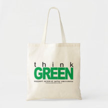 Cerebral Palsy THINK Green Canvas Bags