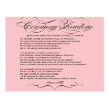 Ceremony Reading Postcard