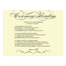 Ceremony Reading Postcard