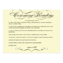 Ceremony Reading Postcard