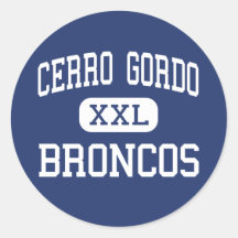 Cerro Gordo - Broncos - Junior - Cerro Gordo Round Stickers