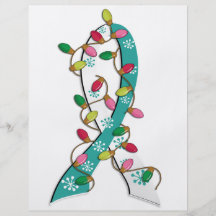 Cervical Cancer Christmas Lights Ribbon Custom Flyer