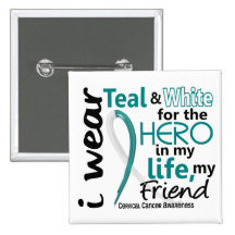 Cervical Cancer For My Hero My Friend 2 Pinback Button