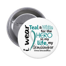 Cervical Cancer For My Hero My Granddaughter 2 Pinback Buttons