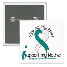 Cervical Cancer I Support My Mother Pinback Button