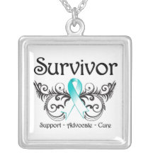 Cervical Cancer Survivor Deco Ribbon Necklace