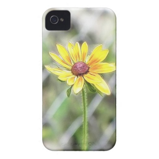 Chain Link Fence and Black Eyed Susan iPhone 4 Case-Mate Case
