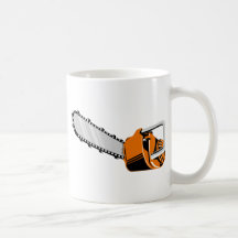 chainsaw retro style coffee mug