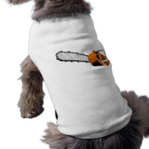 chainsaw retro style dog t shirt