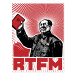 chairman mao rtfm little red book postcards