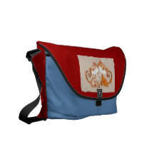 Chalk Drawing of Two Kittens Messenger Bag