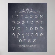 Chalkboard Alef Bet Poster