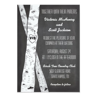 Silver birch wedding invitations