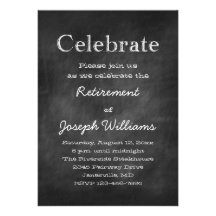 Chalkboard Celebrate Retirement Party Invitations