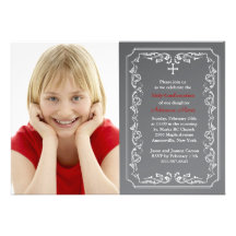 Chalkboard Religious Photo Invitation