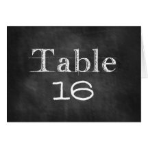 Chalkboard Table Number Cards