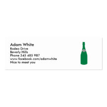 Champagne bottle business card template