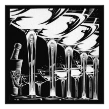 Champagne Glasses Custom Announcements