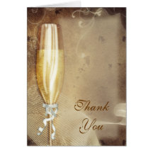 Champagne Thank You Greeting Cards