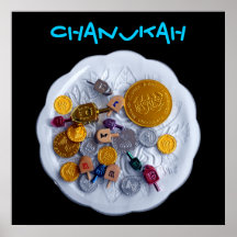 CHANUKAH! - Dreidels & Gelt Poster
