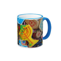 Chanukah Menorahs, Dreidels, Gelt Mugs