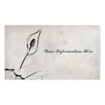 Charcoal Spathiphyllum Business Cards