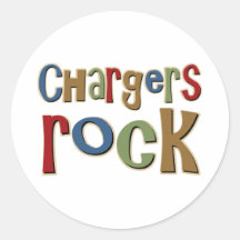 Chargers Rock Round Sticker