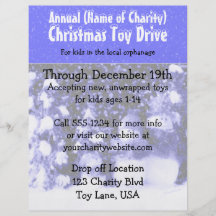 Charity Annual Christmas Toy Drive Snowmen Blue Flyers