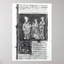 Charles III  the Simple with his wife and his Print