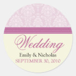 Charming Damask Wedding Invitation Seal (violet) Stickers