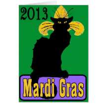Chat Noir Mardi Gras 2013 Greeting Cards