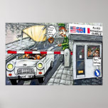 Checkpoint Charlie, Berlin, Cartoon (Large) Print