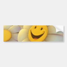 Cheerful Flowers Smile Bumper Stickers