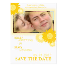 Cheerful Sunflowers - Save the date cards Post Card