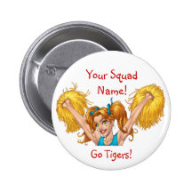 Cheerleader Cheerleading Customisable Button