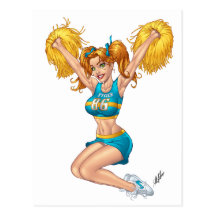 Cheerleader Cheerleading Customisable by Al Rio Postcards