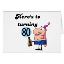 Cheers to 80 Birthday Tshirts and Gifts Greeting Card