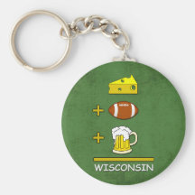 Cheese Football Beer Wisconsin Keychains