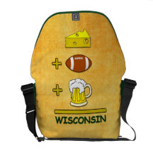 Cheese Plus Football Plus Beer Equals Wisconsin Courier Bag