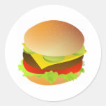 cheeseburger round stickers