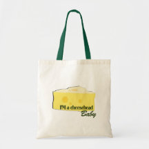 cheesehead baby tote bag