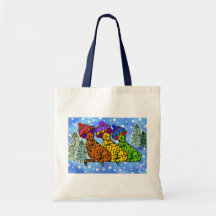 Cheetah Cool Cats Snow Day Canvas Tote Canvas Bag