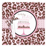 Cheetah Girl Invitation Square
