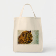 Cheetah Grocery Tote Bag