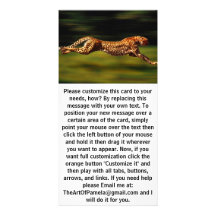 Cheetah Hunting His Prey Customised Photo Card