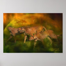 Cheetah World Art Mural Poster