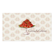 Chef Catering Strawberries Vintage Pink Business Business Card Templates