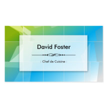 Chef de Cuisine - Modern Elegant Simple Business Cards